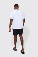 Mens Black Plus Mid Length Worldwide Tape Swim Shorts