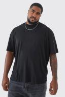Mens Black Plus Oversized Gothic Floral B Print T-Shirt