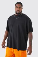 Mens Black Plus Oversized Varsity Palm Graphic T-Shirt