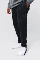 Mens Black Plus Skinny Fit Elastic Waist Cargo Trouser