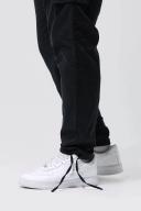 Mens Black Plus Skinny Fit Elastic Waist Cargo Trouser