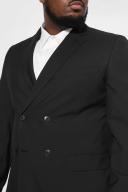 Mens Black Plus Slim Double Breasted Suit Jacket