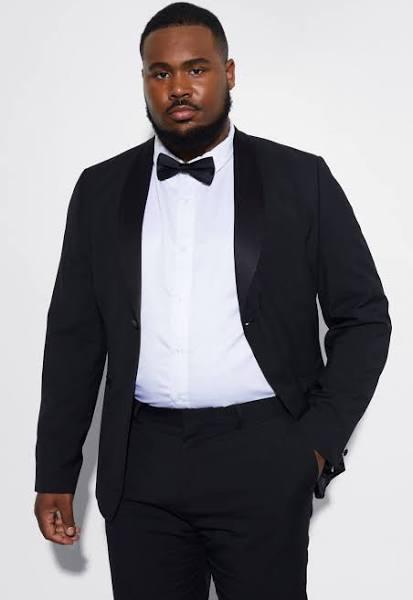 Mens Black Plus Tuxedo Single Breasted Suit Jacket