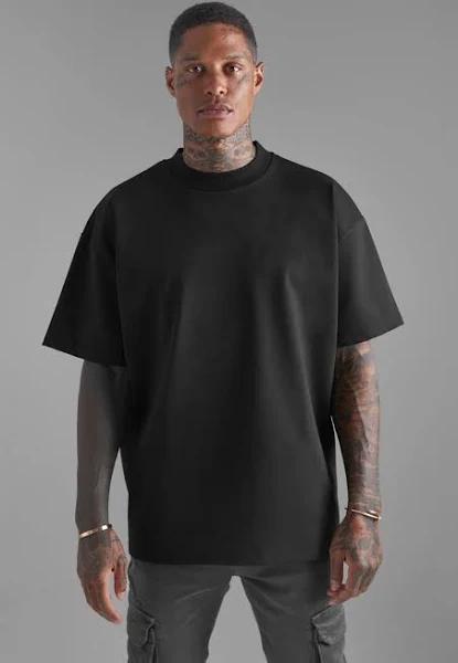 Mens Black Premium Super Heavyweight Oversized T-Shirt