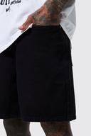 Mens Black Relaxed Rigid Denim Short