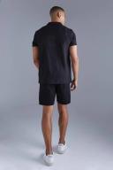 Mens Black Short Sleeve Linen Revere Shirt