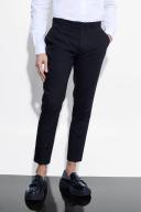Mens Black Skinny Crop Suit Trousers