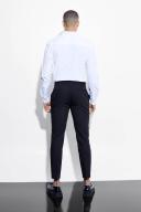 Mens Black Skinny Crop Suit Trousers