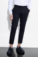 Mens Black Skinny Crop Suit Trousers