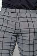 Mens Black Skinny Fit Check Suit Trousers