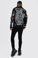 Mens Black Skinny Jeans with Slash Knee