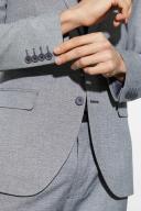 Mens Black Skinny Single Breasted Linen Suit Jacket