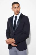 Mens Black Skinny Single Breasted Tuxedo Suit Jacket