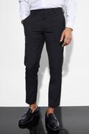 Mens Black Slim Cropped Suit Trousers