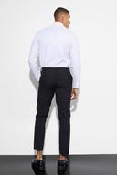 Mens Black Slim Cropped Suit Trousers