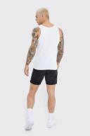 Mens Black Slim Fit Panelled Denim Shorts