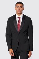 Mens Black Slim Tuxedo Single Breasted Suit Jacket