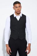 Mens Black Super Skinny Waistcoat