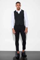 Mens Black Super Skinny Waistcoat