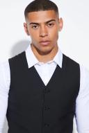 Mens Black Super Skinny Waistcoat