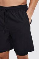 Mens Black Tall 2in1 Mid Length Swim Short