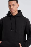 Mens Black Tall Basic Over The Head Hoodie