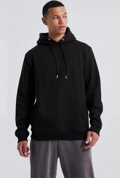 Mens Black Tall Basic Over The Head Hoodie