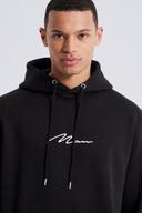 Mens Black Tall Basic Over The Head Man Sig Hoodie