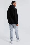 Mens Black Tall Basic Oversized Over The Head Hoodie