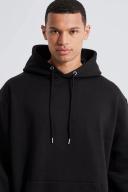 Mens Black Tall Basic Oversized Over The Head Hoodie