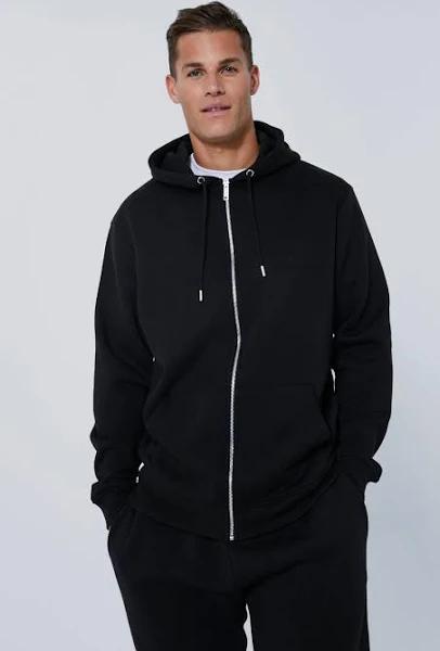 Mens Black Tall Basic Zip Through Hoodie