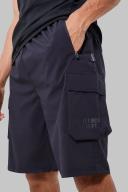 Mens Black Tall Man Active Training Dept Cargo Shorts