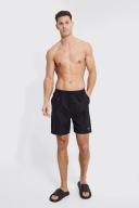 Mens Black Tall Man Signature Mid Length Swim Shorts