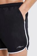 Mens Black Tall Man Signature Runner Swim Shorts