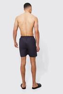 Mens Black Tall Mid Length Racing Swim Shorts