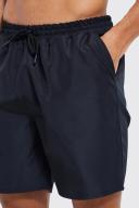 Mens Black Tall Mid Length Ripstop Swim Shorts