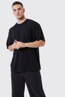Mens Black Tall Oversized NYC Rose Back Graphic T-Shirt
