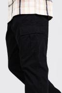 Mens Black Tall Regular Fit Cargo Trousers