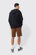 Mens Black Tall Regular Fit Zip Through Hoodie