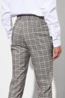 Mens Black Tall Skinny Check Suit Trousers