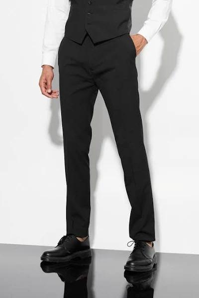 Mens Black Tall Skinny Tuxedo Suit Trouser