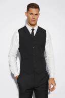 Mens Black Tall Skinny Waistcoat