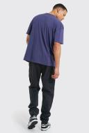 Mens Black Tall Slim Fit Cargo Trousers