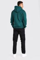 Mens Black Tall Straight Leg Twill Cargo Trousers