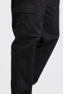 Mens Black Tall Straight Leg Twill Cargo Trousers