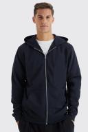 Mens Black Tall Zip Through Hoodie