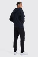 Mens Black Tall Zip Through Hoodie