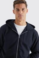 Mens Black Tall Zip Through Hoodie