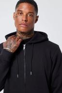 Mens Black Zip Through Hoodie