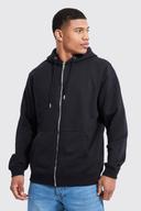 Mens Black Zip Through Hoodie